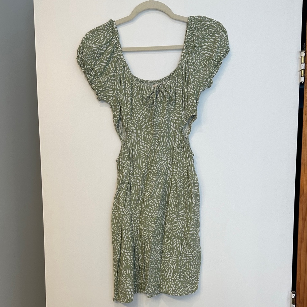 Jessica Simpson Green and White Mini Dress